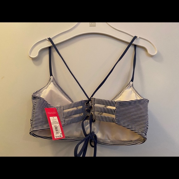 Bikini top - navy blue and white - brand new - Picture 2 of 2